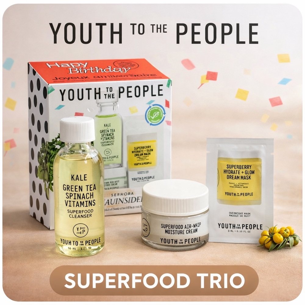 🌿 Youth To The People Skincare Mini Set – Clean Beauty Trio (Sephora)